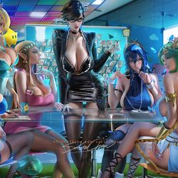 This is a pixiv picture whose title is Smash Meeting 明星大乱斗聚会.