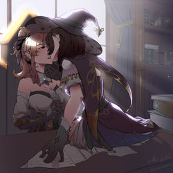 This is a pixiv picture whose title is Stolen Kiss.