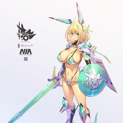 This is a pixiv picture whose title is ビキニアーマー.