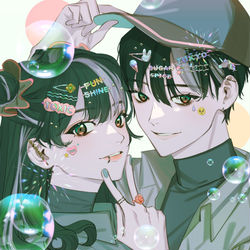 This is a pixiv picture whose title is メッシュツインズ.