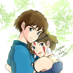 This is a pixiv picture whose title is アシタカとサン.