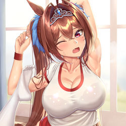 This is a pixiv picture whose title is いろいろキツいダイワスカーレット.
