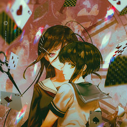 This is a pixiv picture whose title is 絶対絶望少女.