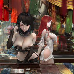 This is a pixiv picture whose title is 《集市》《林间精灵》.