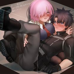 This is a pixiv picture whose title is ぐだ男×マシュまとめ.