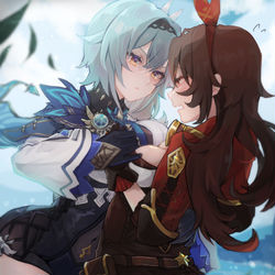 This is a pixiv picture whose title is ふともものエウルアとお尻のアンバー.
