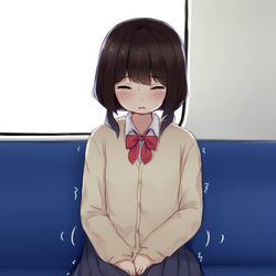 This is a pixiv picture whose title is JCおさげちゃん辛そう・・.