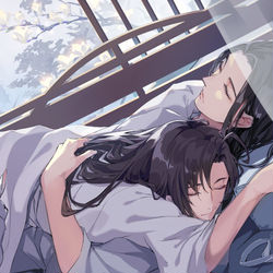 This is a pixiv picture whose title is 寝.