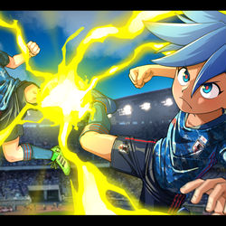 This is a pixiv picture whose title is 習作「超次元サッカー」.