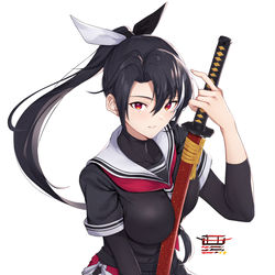 This is a pixiv picture whose title is 家業を継いで剣士をしているジャパニーズサムライガール.