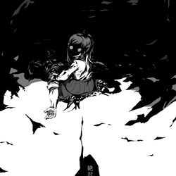This is a pixiv picture whose title is 「絶対的に絶対許さない。」.