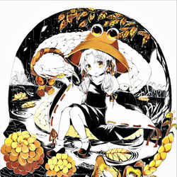 This is a pixiv picture whose title is 梅雨の諏訪子さま.