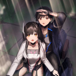 This is a pixiv picture whose title is 培養カプセルを抜け出したら出迎えてくれたのは僕を溺愛する先輩だっ.