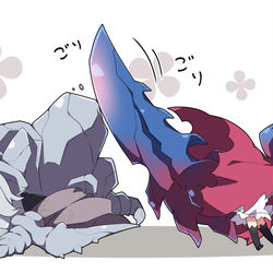 This is a pixiv picture whose title is ディノバルドちゃん＆バサルモスちゃん。.