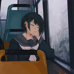 This is a pixiv picture whose title is 公交.