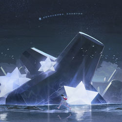 This is a pixiv picture whose title is 星星坠落人间.