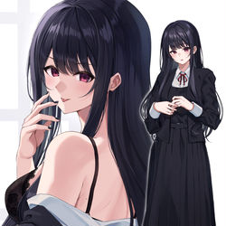 This is a pixiv picture whose title is 清楚な彼女に惑わされたい.