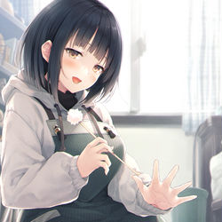 This is a pixiv picture whose title is リンジンASMR ～万年腹ペコ!? となりの彫刻家。.