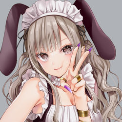 This is a pixiv picture whose title is ギャルメイド💜.