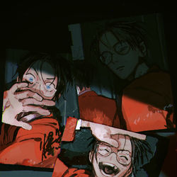 This is a pixiv picture whose title is 爆笑.
