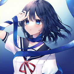 This is a pixiv picture whose title is 夜が絡みつく私を朝は迎えに来ない.