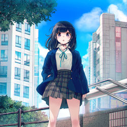 This is a pixiv picture whose title is ただ制服を着てるだけ.