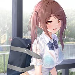 This is a pixiv picture whose title is あーあ、びしょ濡れになっちゃった….
