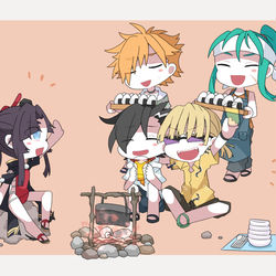 This is a pixiv picture whose title is 夏の御山の相撲組.