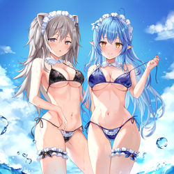 This is a pixiv picture whose title is メイドビキニ🌺.