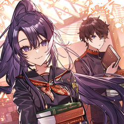 This is a pixiv picture whose title is 📚.