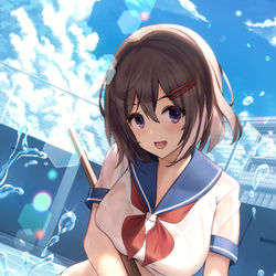 This is a pixiv picture whose title is プール掃除.