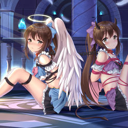 This is a pixiv picture whose title is 六月绑缚 天使和恶魔.