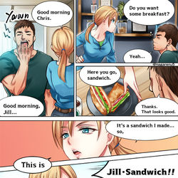 This is a pixiv picture whose title is Chrisdoesn'tknowaboutJill'smeme.
