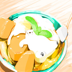 This is a pixiv picture whose title is マンゴーフローズンヨーグルト.