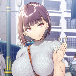 This is a pixiv picture whose title is 備品の買い出しに付き合ってもらうことを口実に気になる部下を休日～.