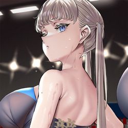 This is a pixiv picture whose title is 競.