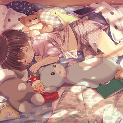 This is a pixiv picture whose title is 遊び疲れて寝ちゃった.