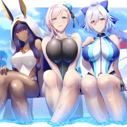 This is a pixiv picture whose title is カルデア競泳水着部.