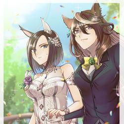 This is a pixiv picture whose title is 結婚式みたいな写真.