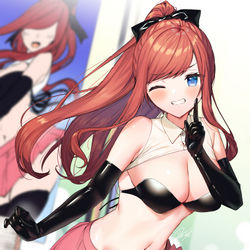 This is a pixiv picture whose title is イベントで偶然会った後輩を煽る先輩.