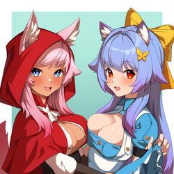This is a pixiv picture whose title is 미나& 티아멧.