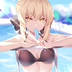 This is a pixiv picture whose title is アルトリア・オルタ(水着).