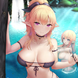 This is a pixiv picture whose title is 水着エルフさん.