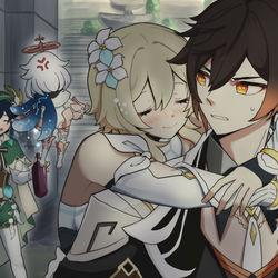 This is a pixiv picture whose title is 「飲ませすぎちゃった★」.