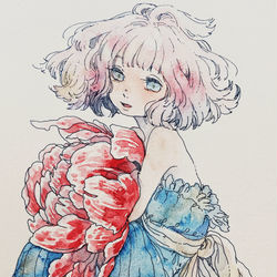 This is a pixiv picture whose title is 「愛を込めて」.