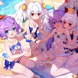 This is a pixiv picture whose title is 一緒に日焼け止めを塗りましょう！.