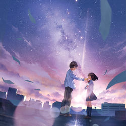 This is a pixiv picture whose title is カバーイラスト『今夜、きみの涙は僕の瞬く星になる』.