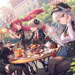 This is a pixiv picture whose title is ブルアカ・美食研究会.