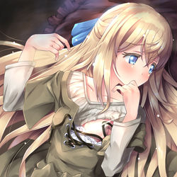 This is a pixiv picture whose title is 私服な女神官ちゃん（ゴブスレ）がお乳を出すと・・・.