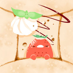 This is a pixiv picture whose title is いちごガレット.